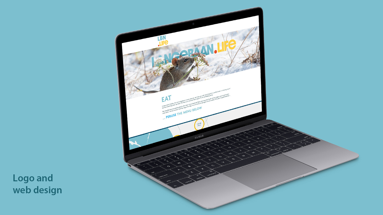 Laptop with LBN Life website.