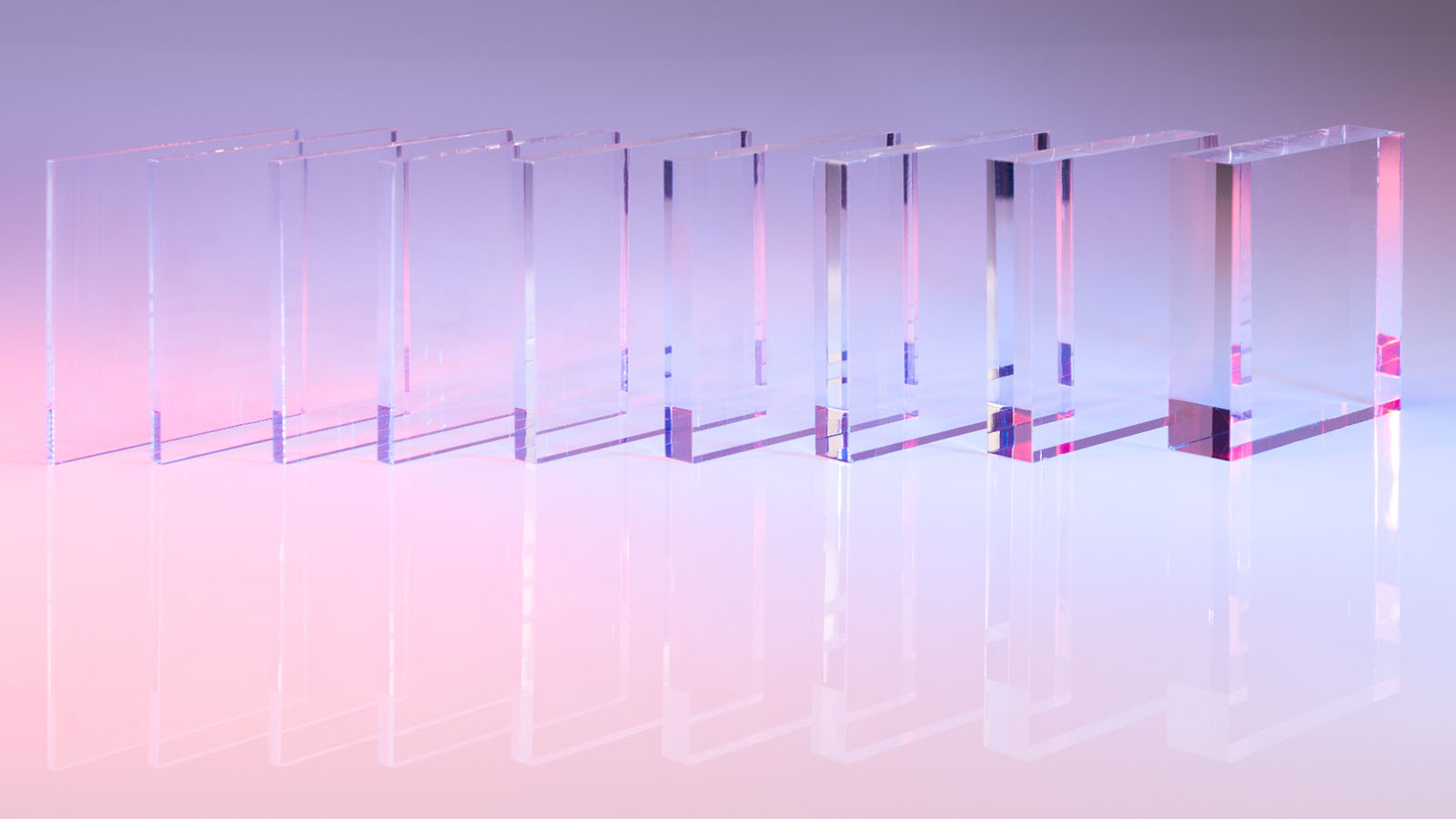 Studio photograph of acrylic samples.